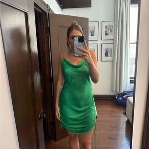 Free People Vibrant Green Mini Dress